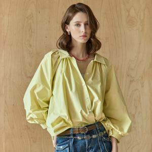 벌룬 벨소매 크롭 셔츠 블라우스