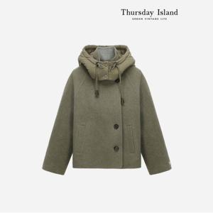 [정상가-579000원][Thursday Island] 패딩후드 핸드메이드 코트(T238MCT237W)