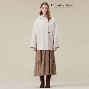 [정상가-579000원][Thursday Island] 후드 핸드메이드 더블 코트(T238MCT241W)