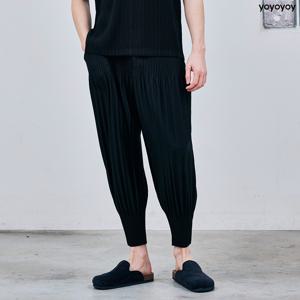 yoyoyoy남성[최초가 138000원] 이중주름 하렘 플리츠 팬츠 블랙_AJ02MQPSL80