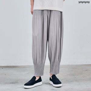 yoyoyoy남성[최초가 138000원] 이중주름 하렘 플리츠 팬츠 라이트그레이_AJ02MQPSL80