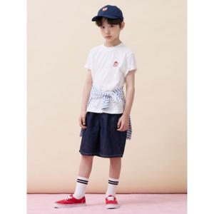 키즈  [Essential] 달이 라운드 반소매 티셔츠 - 아이보리 (BI6242GE10)