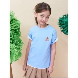 키즈  [Essential] 달이 라운드 반소매 티셔츠 - 스카이 블루 (BI6242GE1Q)