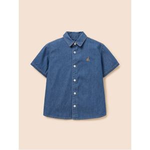 키즈  [Essential] 데님 반소매 셔츠 - 블루 (BI6365UE2P)