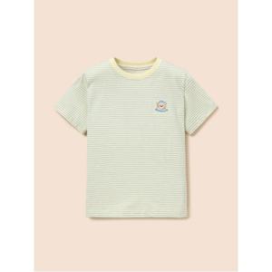 키즈  [Essential] 달이 포인트 멀티 스트라이프 티셔츠 - 옐로우 (BI6342GE1E)