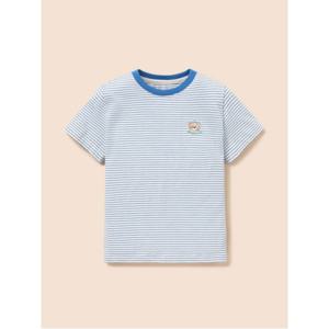 키즈  [Essential] 달이 포인트 멀티 스트라이프 티셔츠 - 블루 (BI6342GE1P)