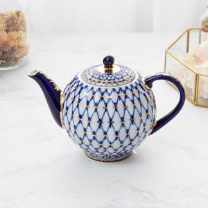 임페리얼포슬린 코발트넷 튤립 티팟 600ml E444