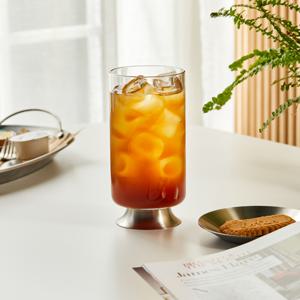 스텐 받침 내열 유리잔 500ml