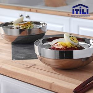스텐 그릇 이중냉면기 22cm 2P 라면 비빔밥 국수그릇