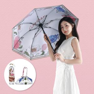 햇빛 차단 우양산 로맨틱 가든 암막 접는 3단 파우치 포함