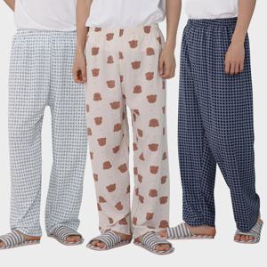 남성 남녀공용 포포면 9부 여름 잠옷 바지 파자마 여름잠옷 여름바지 고무바지 밴딩팬츠