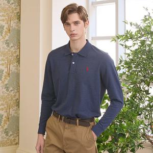 [U.S. POLO ASSN.] 남성 SPRING 면혼방 피케 티셔츠_멜란지네이비