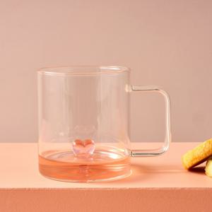 슈가타르트 하트 내열유리 손잡이 유리잔 450ML
