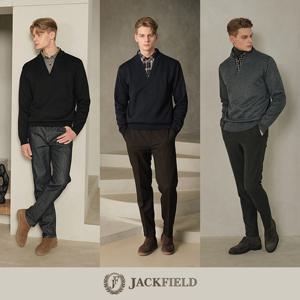 [잭필드] 남성 솔리드 밍크 본딩 레이어드 셔츠 니트 3종