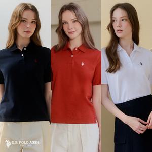 [앱10%][U.S POLO ASSN.] 26SS 라이크라 반팔 카라티 3종 여성