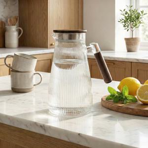 우드시엘 내열 유리물병 물통 워터저그 냉장고 물병 홈카페 저그 보틀 1.8L