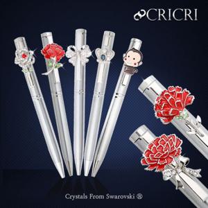 어버이날 스승의날 카네이션 감사 볼펜 선물_스와로브스키 크리스탈 제작