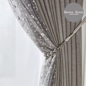 지나송 리노 자수 암막커튼 풀세트