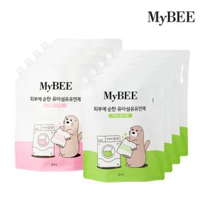 (2.1L리필 대용량)피부에순한 유아유연제x8팩