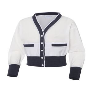 여성 CO 니트 트림 우븐 가디건 WWM23172W2