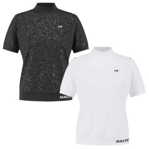 양말제공 [마스터바니] 여성 심볼 패턴 모크넥 반팔 티셔츠 421E1TI305