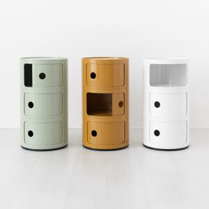 마켓비 빙그리 원형 슬라이딩 수납장 3단