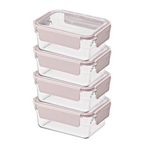 퓨어 샌드핑크 직사각 700ml 4개 세트