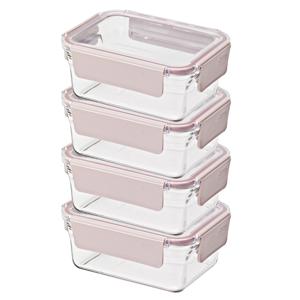 퓨어 샌드핑크 직사각 1,020ml 4개 세트