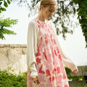 [라페어]러브레터 레드핑크 텐셀 핀턱 원피스 LWLBAOP0278-PK