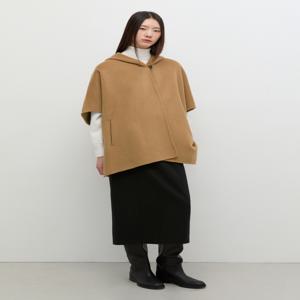 블랙라벨 후드 원 버튼 케이프 자켓 SWHCTP44020