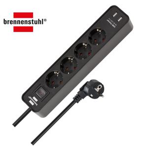 Ecolor 멀티탭 4구 USB포트 블랙 1.5m