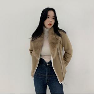 [두낫플랜][최초가 289,000원] 폭스 퍼 카라 숏 무스탕_KSJK230803