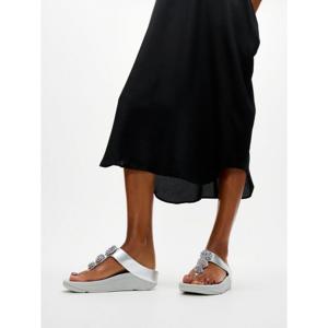 [삼성물산공식] 여성 피노 비즈 버튼 메탈릭 토 포스트 샌들  실버 (FT64K2T112)