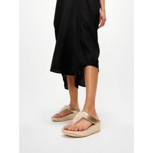 [삼성물산공식] 여성 룸바 메탈릭 비즈 토 포스트 샌들  플라티노 (FT64K2T199)