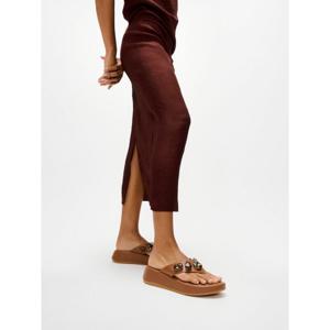 [삼성물산공식] 여성 F모드 울트라 주얼 레더 토 포스트 샌들  딥 탄 (FT64K2T20C)