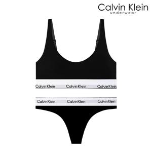 CK 여성 아이콘 코튼 AF 브라렛+티팬티 세트 QF8503+QF8518 BLACK