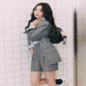 배색 레이어 원턱 숏팬츠GR3A0SLJ21