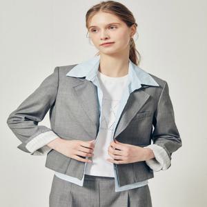 [JJ지고트]디테쳐블 셔츠 싱글 크롭재킷GR3A0JKJ31