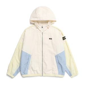 N231WFT990 여성 우븐 배색 트레이닝 집업 CRYSTAL BEIGE