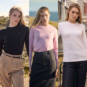 [U.S POLO ASSN.] 긴팔 라운드 티셔츠 3종 여성