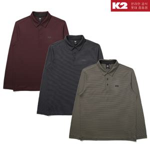 남성 가을 간절기 카라 스트라이프 폴로 긴팔 티셔츠 KMU24281