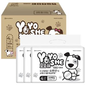 요요쉬 강아지 기저귀 여아용 대용량 4단계 30매 X 3개