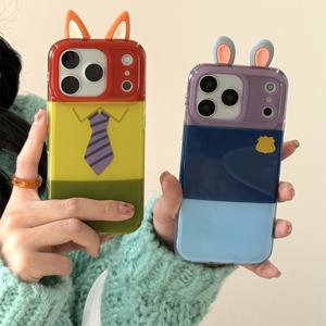 아이폰 17 16 15 14 13 커플 여우 토끼 귀 캐릭터 인형 케이스