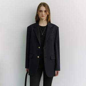 UNISEX 2 BUTTON WOOL BLAZER_NAVY_UDJA6A102N2