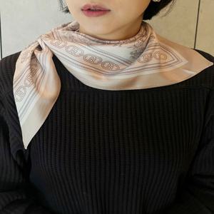 [뜨왈드주이] Toile de Jouy 베이지 삼각링 실크 스카프 링세트 HISC6E342I1