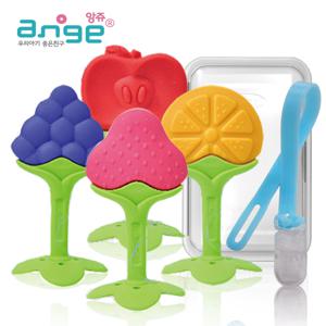 앙쥬 과일 실리콘 치발기세트 딸기/포도/오렌지/사과