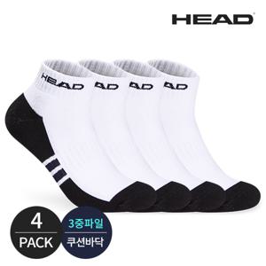 헤드 남성 스포츠파일 링글포인트 발목양말 4P_WH/NY