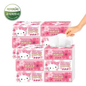 헬로키티 팝업티슈 벚꽃에디션 110매 3개×4팩 총12개