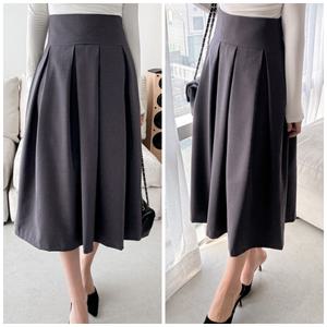 여자 봄 여름 가을 겨울 무지 핀턱 플리츠 롱 스커트 간절기 정장치마 모임룩 하객룩 오피스룩 결혼식 상견례