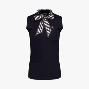 실크 스카프 민소매 티셔츠 (블랙)